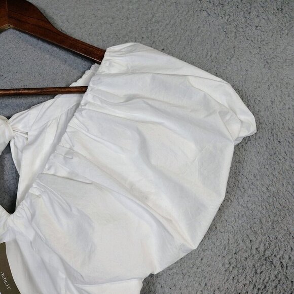 J.Crew Cecily Top Women's 00 White Voluminous Sleeve Cropped Blouse Preppy NWT - Picture 4 of 12